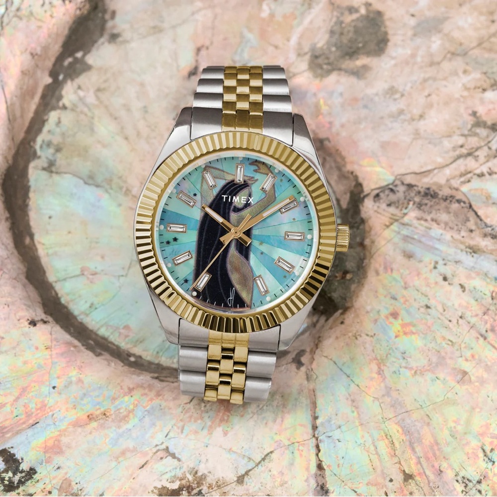 Timex x Jacquie Aiche Legacy Musings Watch Blue Mother of Pearl - Picture 7 of 10